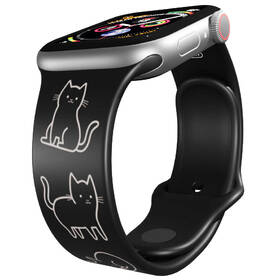 Řemínek Mi-Band na Apple Watch 42/44/45/49 mm - motiv Kočičí farma, černý 

 obrázek produktu 2 z 3