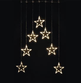Vánoční osvětlení EMOS 70 LED závěs – 7 hvězd, 67 × 125 cm, vnitřní, teplá bílá 

 obrázek produktu 2 z 5