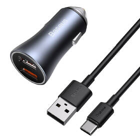 Adaptér do auta Baseus Golden Contactor Pro Dual 2xUSB 40W s kabelem USB/USB-C 1m šedý

 obrázek produktu 1 z 16