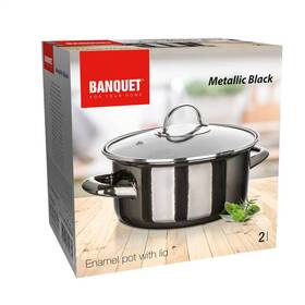 Hrnec s poklicí BANQUET METALLIC Black 20 cm, 2 l černý

 obrázek produktu 1 z 7