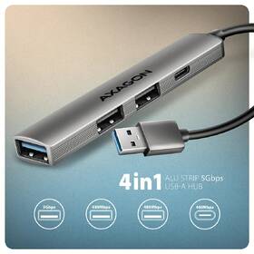 USB Hub Axagon ALU STRIP USB-A 4 port hliník

 obrázek produktu 1 z 4