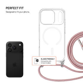 Kryt na mobil FIXED MagPure Neck s růžovou šňůrkou na krk na Apple iPhone 17 Pro/18 Pro růžový

 obrázek produktu 1 z 8