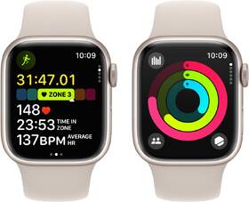 Chytré hodinky Apple GPS 45mm pouzdro z hvezdně bílého hliníku - hvězdně bílý sportovní řemínek - S/M 

 obrázek produktu 7 z 9