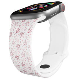 Řemínek Mi-Band na Apple Watch 38/40/41 mm - motiv Bršlice růžová, bílý 

 obrázek produktu 2 z 3
