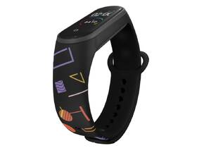 Řemínek Mi-Band na Xiaomi Mi Band 5/6 - motiv Geometrické tvary , černý 

 obrázek produktu 2 z 3