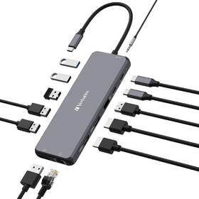 USB Hub Verbatim USB-C Pro Multiport 13 Port stříbrný

 obrázek produktu 2 z 4