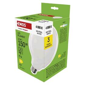 Žárovka LED EMOS Filament globe, 18W, 2452lm, E27, neutrální bílá 

 obrázek produktu 2 z 3