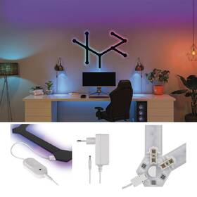 Nástěnné svítidlo EMOS GoSmart, 34 W, RGB Lines (9 ks) černé

 obrázek produktu 10 z 10