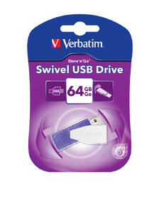 USB Flash Verbatim Swivel 64GB fialový

 obrázek produktu 1 z 4