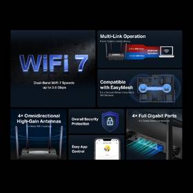 Router Mercusys MR25BE Wi-Fi 7 BE3600 černá barva
