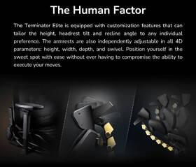 Herní židle Cougar Terminator Elite Gold černá/zlatá

 obrázek produktu 15 z 16