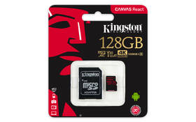 Paměťová karta Kingston microSDXC 128GB UHS-I U3 (100R/80W) + adaptér 

 obrázek produktu 2 z 2