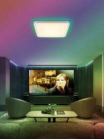 Stropní svítidlo IMMAX NEO LITE TUDO SMART s RGB podsvícením 40x40cm, 50W Wi-Fi, TUYA bílá barva
