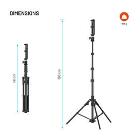 Držák na mobil FIXED Creator Extra Long Tripod, 1/4" závit, 1,9m černý

 obrázek produktu 9 z 10