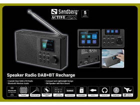 Radiopřijímač s DAB+ Sandberg Speaker Radio DAB+BT Recharge černý

 obrázek produktu 7 z 8