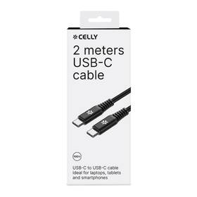 Kabel Celly USB-C/USB-C, opletený, 100 W, 2 m černý

 obrázek produktu 1 z 2