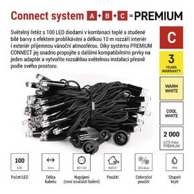 LED řetěz EMOS CHAIN 100LED, IP44, WW/CW FL (10m) černý

 obrázek produktu 9 z 12