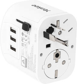 Cestovní adaptér YENKEE UN1 univerzální EU/UK/USA, 3x USB bílý

 obrázek produktu 3 z 5