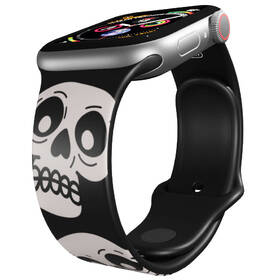 Řemínek Mi-Band na Apple Watch 42/44/45/49 mm - motiv Lebky, černý 

 obrázek produktu 2 z 3