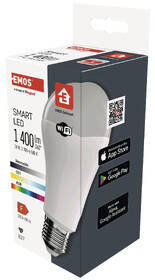 Chytrá žárovka EMOS GoSmart A60 14 W E27 Wi-Fi RGBCCT 

 obrázek produktu 4 z 4
