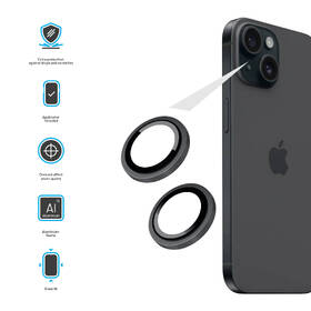 Ochranné sklo čočky fotoaparátu FIXED Camera Glass na Apple iPhone 15/15 Plus šedé

 obrázek produktu 1 z 3