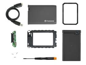 Box na HDD Transcend 25CK3 All-in-one, 2,5" SATA, USB 3.0 černá barva

