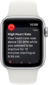 Chytré hodinky Apple Watch SE 2022 GPS 40mm pouzdro ze stříbrného hliníku - bílý sportovní řemínek 

 obrázek produktu 4 z 7