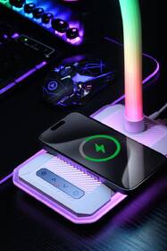 Stolní LED lampička IMMAX GAMER RGB, Qi nabíjení černá

 obrázek produktu 8 z 8