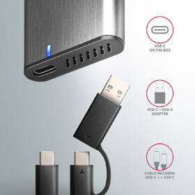 Externí rámeček Axagon RAW box USB-C 3.2 Gen 2, M.2 NVMe & SATA SSD stříbrný

 obrázek produktu 5 z 9