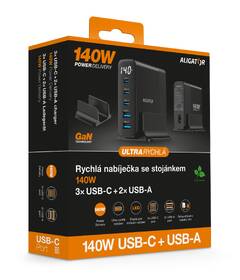 Nabíječka do sítě Aligator GaN Power Station 140W, 3× USB-C, 2× USB-A černá

 obrázek produktu 7 z 7