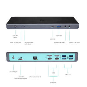 Dokovací stanice i-tec USB 3.0 / USB-C / Thunderbolt 3 Dual Display + Power Adapter 100W 

 obrázek produktu 2 z 6
