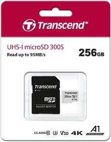 Paměťová karta Transcend 300S microSDXC 256GB UHS-I U3 V30 A1 (95R/40W) + adapter 

 obrázek produktu 2 z 2
