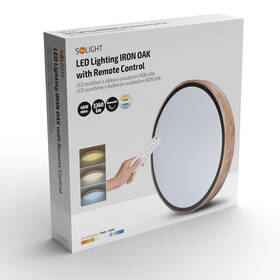 Stropní svítidlo Solight Iron Oak, 48W, s dálkovým ovladačem, 3360lm, 40cm, stmívání, studená/neutrální/teplá bílá hnědé

 obrázek produktu 5 z 8