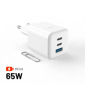 Nabíječka do sítě FIXED Mini GaN, PD, 65W, 2xUSB-C/USB-A bílá

 obrázek produktu 1 z 9