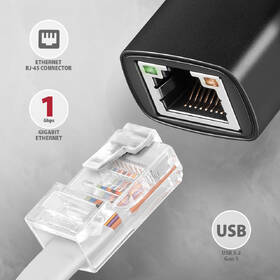 Síťová karta Axagon USB-A 3.2 Gen 1 - Gigabit, Realtek 8153 černá

 obrázek produktu 1 z 2