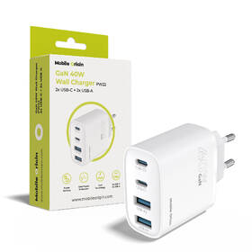 Nabíječka do sítě Mobile Origin GaN 40W 2xUSB-C/2xUSB-A bílá

 obrázek produktu 14 z 14