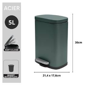 Odpadkový koš Spirella 10.20816, 5 l zelený

 obrázek produktu 1 z 9