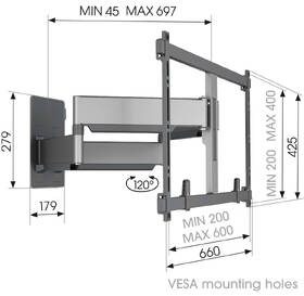 Držák TV Vogel’s TVM 5855 XXL pro úhlopříčky 55" až 100", nosnost 75 kg černý

 obrázek produktu 1 z 7