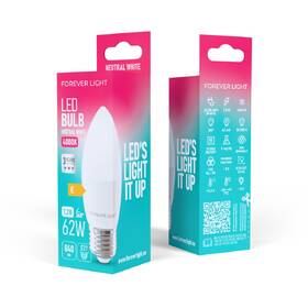 Žárovka LED Forever E27, svíčka, 7,2W neutrální bílá 

 obrázek produktu 2 z 2