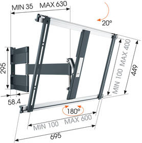 Držák TV Vogel’s THIN 545 B polohovatelný, pro úhlopříčky 40" až 65", nosnost 25 kg 

 obrázek produktu 8 z 9