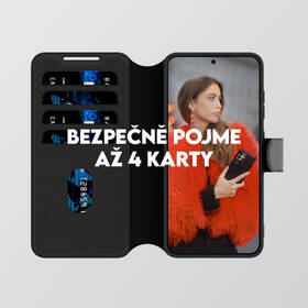 Pouzdro na mobil flipové PanzerGlass CARE Wallet Kickstand na Samsung Galaxy S25 černá barva
