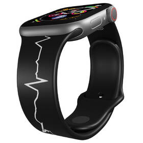 Řemínek Mi-Band na Apple Watch 42/44/45/49 mm - motiv Horské EKG, černý 

 obrázek produktu 2 z 3