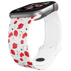 Řemínek Mi-Band na Apple Watch 42/44/45/49 mm - motiv Vlčí máky, bílý 

 obrázek produktu 2 z 3