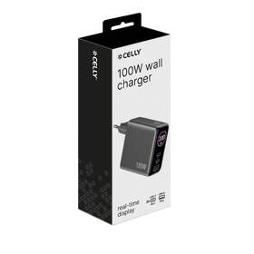 Nabíječka do sítě Celly 2x USB-C/USB-A, GaN, 100 W, s LCD displejem černý

 obrázek produktu 5 z 5