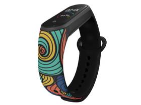 Řemínek Mi-Band na Xiaomi Mi Band 5/6 - motiv Barevné vlny, černý 

 obrázek produktu 2 z 3