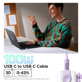 Kabel UGREEN USB-C/USB-C, 100W, 1m fialový

 obrázek produktu 3 z 6