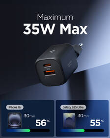 Nabíječka do sítě Spigen Essential 35W 1xUSB-C/1xUSB-A černá

 obrázek produktu 3 z 8