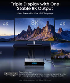 Dokovací stanice Anker Prime 14-in-1, Triple Display, DisplayLink, PD 140 W šedá

 obrázek produktu 2 z 7
