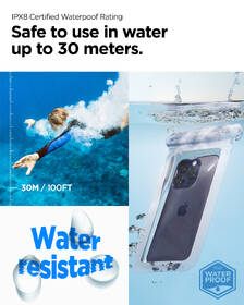 Pouzdro na mobil sportovní Spigen Aqua Shield WaterProof Case A601 - Aqua Blue 

 obrázek produktu 4 z 6