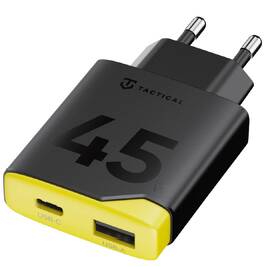 Nabíječka do sítě Tactical Minimi GaN 45W, 1×USB-A/1×USB-C černá/žlutá

 obrázek produktu 2 z 5